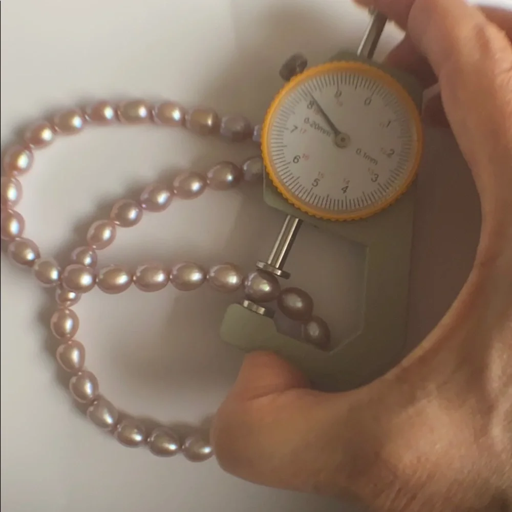 AAA Natural Lavender Cultured Pearl Necklace - 925 Sterling Silver - Picture 9 of 10